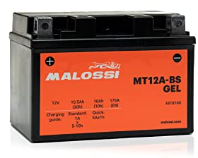 BATTERIA GEL ATTIVATA MALOSSI MB12A-BS KYMCO DOWNTOWN 125 200 300 350 people gti 125 200 300