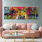 HOLEILUCK Dekoration Wand Leinwand Kunst Poster und Druck Bunte abstrakte moderne Malerei auf Leinwand Übergroßes Bild für Wohnzimmer 90 x 170 cm (36 x 68 Zoll) mit Rahmen