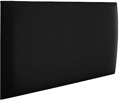 RAVIO Panneaux muraux rembourrés | Lambris 3D avec Mousse | Coussin Mural comme tête de lit pour lit | Decoration Murale pour Chambre, Chambre d'enfant, Bureau, Couloir | Noir, 60 x 30 cm
