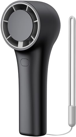 EasyAcc Mini Handventilator Turbo, Handventilator Tragbarer Starker Klein 3000 Batterie Turbo Fan Mini Hand Ventilator USB Wiederaufladbarer Akku Taschenventilator für Frauen/Kinder/Wimpern Schwarz