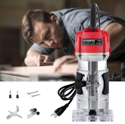 800W Fresadora de Madera,fresadora de mano,fresadora cortadora manual laminada,fresadora multifuncional profesional eléctrica para carpintería,recorte,ranuras,procesamiento de gabinetes