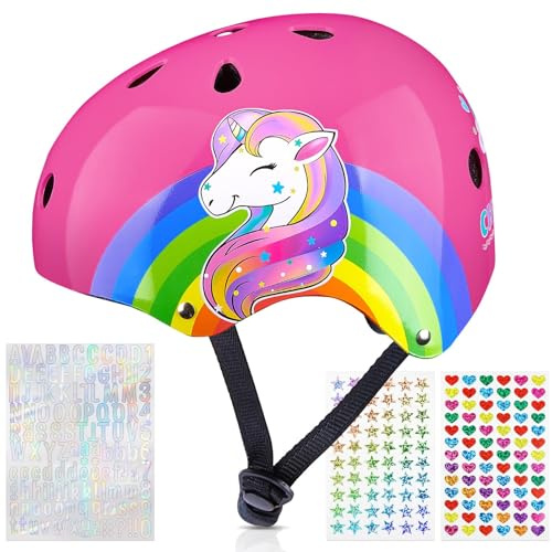 Casco Bicicleta Niños, Unicorn Castle Cascos de Ciclismo para Niños Ajustable Casco Infantil Patinete Rollerskate de 3 a 8 Años