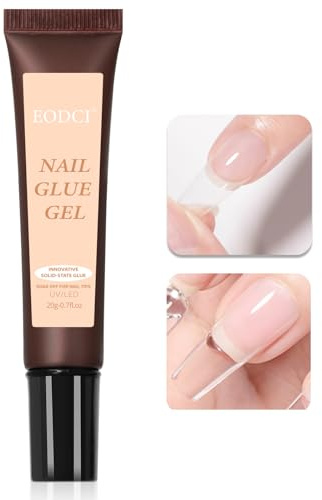 EODCI Nagelkleber Gel, 20g Fester Nail Glue für Kunstnägel, Nagelkleber Extra Stark für Tips Nail Art Manicure Glue, Brauchen Aushärten Unter UV Nagellicht