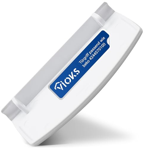 VIOKS Tirador de puerta blanco reemplazo para Beko 4244570100 - Mango de repuesto para frigorífico, plástico, congelador