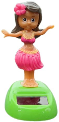 Decoraciones para salpicadero de coche | Figuras de coche Hawaii oscilantes con energía solar – Decoraciones bailantes impermeables para interiores exteriores y fiestas