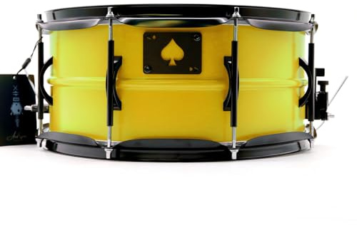 14-Inch Yellow Snare Drum – Premium Metal Shell & Die-Cast Hoops for Big Fat Tone – Ideal for Beginners & Professionals – Rock, Jazz, Pop, Funk Ready – Portable Snare Drum for Stage & Studio