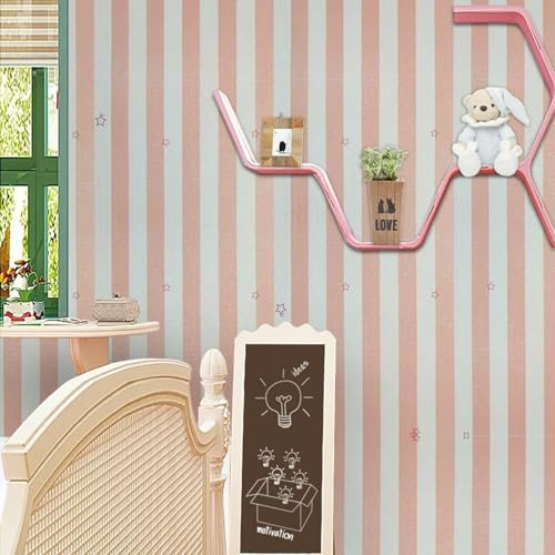 ESSMOKO Papel tapiz 2 rollos de pegatinas de pared autoadhesivas de PVC para sala de estar dormitorio dormitorio de estudiantes papel tapiz de gabinete con rayas rosas 45 * 500cm * 2 rollos