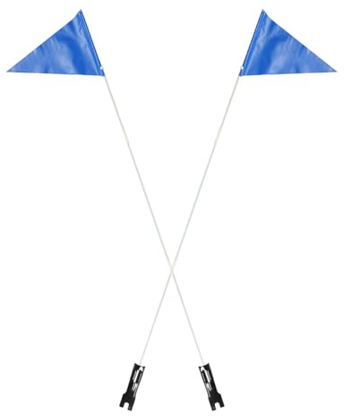 TOBBOMEY 2 set Bandiere Sicurezza Bici Regolabili in Poliestere e PP Resistenti e Visibili per Manubrio Posteriore Bicicletta Triciclo e Scooter Facili da Installare e Portatili
