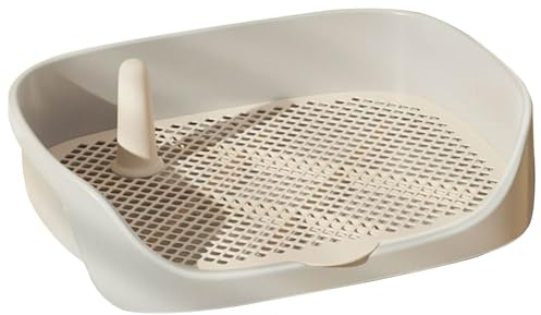 Xweptuy Plateau de Toilette pour Chien 15, 8 x 11, 8 x 4, 3 po, Amovible, en Plastique sûr, pour entraînement aux Toilettes, Pot d'intérieur Lavable pour Petits Chiens et Chiots, Blanc
