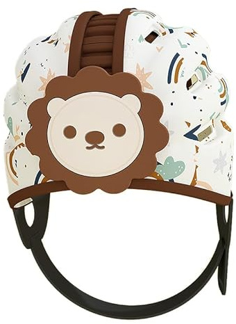 Protecteur de tête pour bébé, Casquette de sécurité réglable pour bébé avec Coussin Doux et Casque léger sans Bosses pour Apprendre à Ramper et à Marcher (Brun)