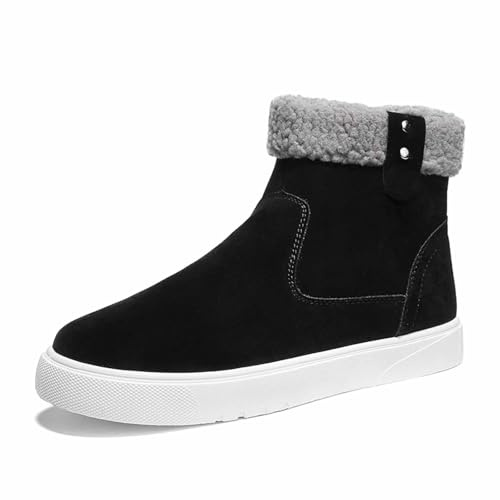 Generisch Scarpe da uomo invernali da uomo, in pelle scamosciata, leggere, invernali, antiscivolo, con chiusura lampo laterale, per il tempo libero, 39