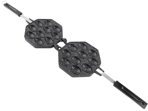 Vvikizy Äggvåffelpanna, Aluminiumlegering Anti Stick Bubble Waffle Maker med Ergonomiskt Anti Skållningshandtag, för Hem och Kommersiellt Bruk