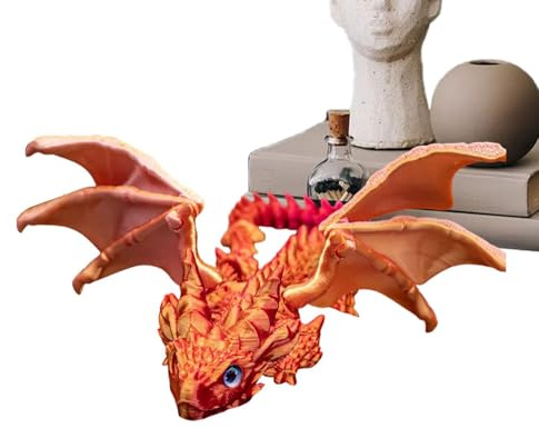 Barn Dragon Toys, Dragon Toys - 3D -tryckta flexibla flygande drakefigurer - rörliga leder Executive Desk Fidget för hemmakontoret