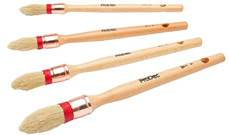 ProDec 4 delar Trade Professional Spetsig ren borst Sash Brush Set Idealisk för exakt målning av fönsterbågar, Architraves och andra böjda, gjutna eller profilerade ytor med glans- och satinfärger