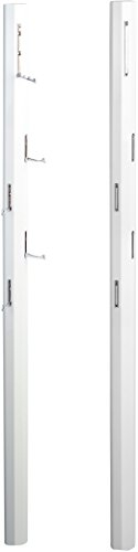 M2 Kollektion 701150 Garderobe / Wandgarderobe mit Klapphaken Palo, MDF Dekor Weiß Hochglanz, 185x8x4 cm