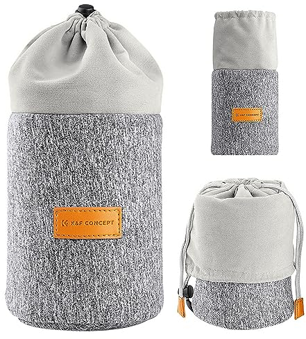 K&F CONCEPT Objektivtasche, Objektivschutztasche, 2-in-1-Neopren-Objektiv-Tragetasche Kompatibel mit Kameraobjektiven verschiedener Größen 10 * 18cm.