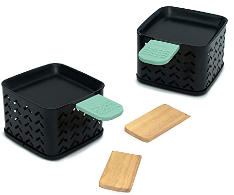 CÉCOA - Lot de 2 Raclettes à la Bougie - Cheese’Up - Fromage Fondu en 2 Minutes - Sans Électricité - Format Compact - Raclette Originale - Facile à Ranger - couleur aléatoire