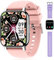 Popglory Smartwatch für Damen Herren, 1.85 Zoll Touch-Farbdisplay mit Bluetooth Anrufe,Fitnessuhr mit SpO2 Blutdruckmessung Herzfrequenz Schrittzähler Schlafmonitor kompatibel mit iOS&Android