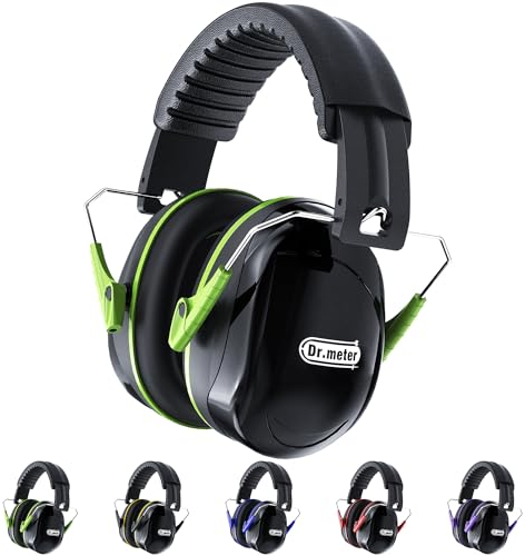Dr.meter Casque Anti Bruit Adulte Casque antibruit Réglable, Casque Antibruit SNR 31dB avec Sac de Transport，Serre-tête Souple pour Milieu Bruyant ou Stressant