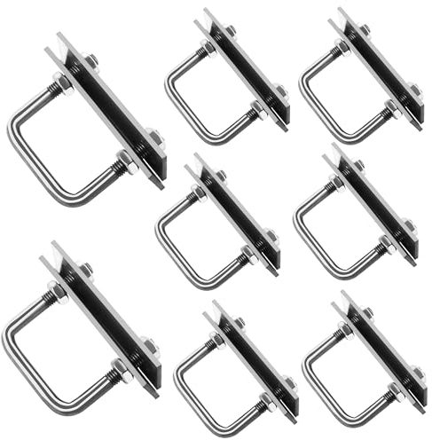 U Schraube M8, U Gewindebügel, 8 Stück Quadratische Bolzen, U-Schrauben Schellen, U Bolzen für Garten, Wohnmobil, DIY, Solarinstallation und Befestigung
