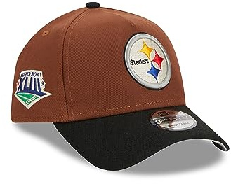 New Era NFL Harvest Cap American Football Sidepatch Snapback Teamlogo A-Frame keps brun svart, 940-steelers-brun-svart-#32434, one size