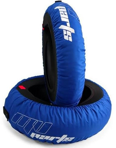 Paire Chauffe-pneus Moto Bleu Couverture chauffante Pneu 110-120/R17 + 180-200/R17 80 degrés