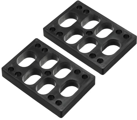 PATIKIL 1/2 Skateboard Riser Pads, 2er Pack PU 3x2 Skateboard Riser Pads geneigte Keilstoßdämpfer für Skateboard Truck, Schwarz