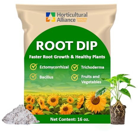 Root Dip 16 oz. Root Stimulant Plant Rooting Powder Root Stimulator for Plants Starter Root Booster Ornamentals Vegetables Citrus Orchards Flowering Trees Endo Ecto Mycorrhizae Inoculant