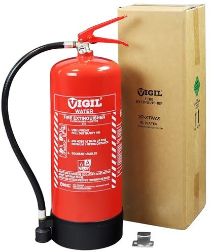 Water Fire Extinguisher 9L with Additive – Versatile & Reliable Fire Extinguisher - 27A Rating – Extinguisher for Shops, Offices, Schools & More - Comes with 5-Year Warranty