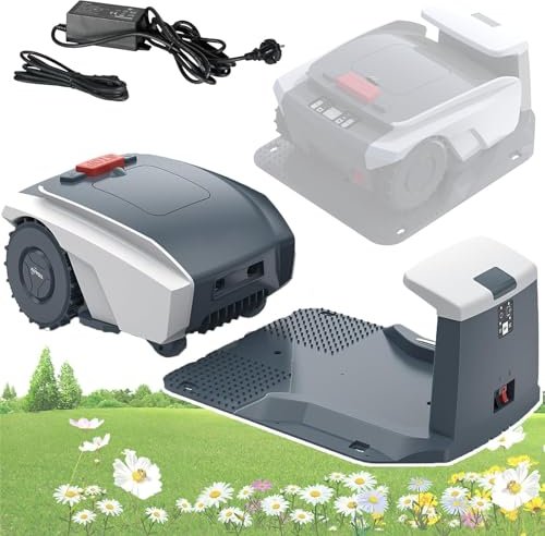 Eastnmythet Robot Lawn Mower Automatic Charging, Remote Control Lawn Mower for Lawn/Garden, Path Planning Robotic Lawnmower 2-5.5cm Trimming Height,110V