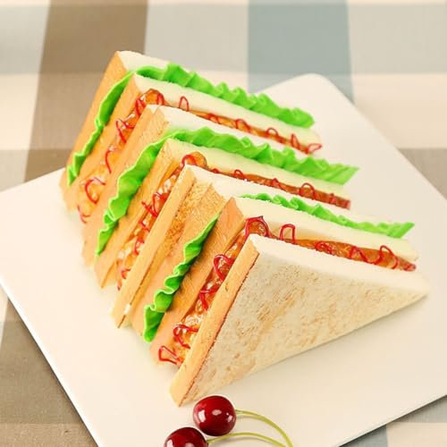 EpheyFIF Simulation Sandwich Shop Display, PU Fake Artificial Food Fake Sandwich Model Home Decoration, for Home Kitchen Shop Display(3pcs)