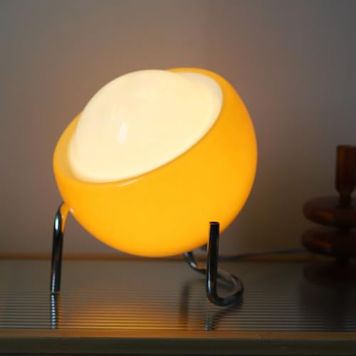 GUANSHAN Kreative Vintage-Glas-Tischlampe, Bauhaus-Glas-Tischleuchte, Nachttischbeleuchtung, dekorative Tischleuchte, stimmungsvolles Nachtlicht für Schlafzimmer, Wohnzimmer
