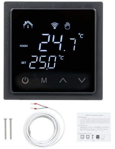 Weytoll Raumthermostat, WI-FI Thermostat 16A, Für Wasser Fußbodenheizung Temperaturregler Wandthermostat, Digitales Unterputz Thermostat, Digital Thermostat Raumthermostat Fußbodenheizung Wandheizung