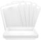 MIVIDE 15pcs Plateaux de Service Rectangulaires en Plastique, 34.5 x 25.3 x 3.2 cm Plateau Plastique Blanc, Grand Plateau en Plastique Rectangulaire Réutilisable pour Artisanat, Café, Cuisine