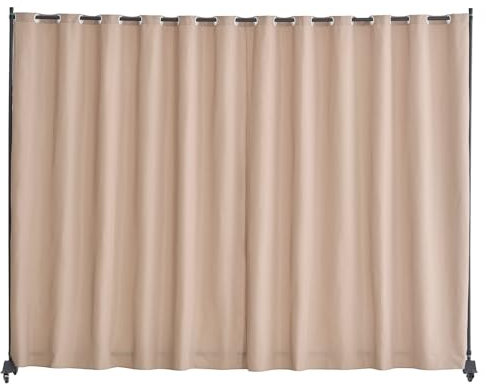 VEVOR Divisorio per Ambienti, Pannello Divisorio Portatile con Ruote, Supporto Divisorio per Tende, Divisorio Indipendente, Schermo per Privacy per Ufficio, Camera da Letto, Sala da Pranzo, Marrone