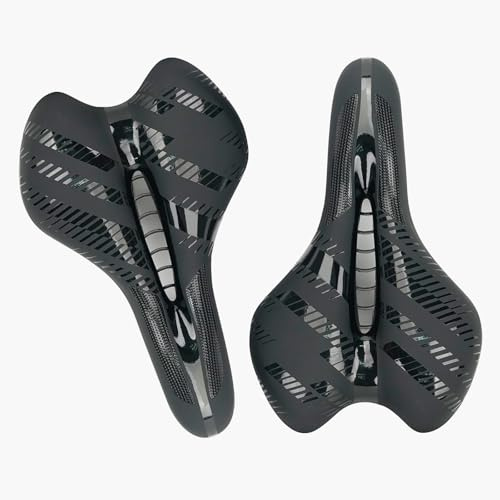 YIUBCZOQI Comfortable Bike Saddle, Soft Leather Spring Bicycle Seat, Gel bike seat, Ideal for Mountain, Road, Exercise Bike Easy to install bicycle saddle