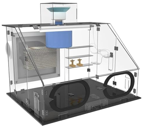 Cabina de pulverización portátil con iluminación LED, ventilador de escape y calentador ajustable para pintura de modelos, manualidades y proyectos de bricolaje
