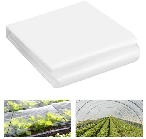 Kaxtde 3 x 8 m de lámina transparente de invernadero de polietileno, resistente a desgarros, para jardinería, tomates o invernaderos