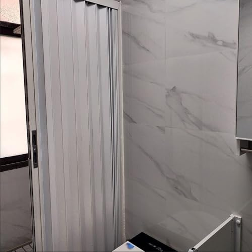 CHZDPP Puertas abatibles Puertas correderas Plegables con Cerradura y Llave/Marco, Puerta Plegable de Aluminio Resistente para Interiores/Exteriores, Tamaño y Color Personalizables