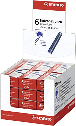 STABILO - Tintenpatronen zum Nachfüllen - Refill - blau (löschbar) - 24x 6er Pack