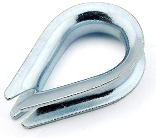 Constrabo® | 5x Dedales de cable 8 mm DIN 6899 B | Guardacabos de acero galvanizado | Dedales de cuerda de alambre, cable de acero dedal, guardacabo de acero, dedales de cuerda