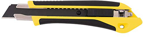 Leviatan 2046 - Taglierino con impugnatura in gomma, lama nera grande, 18 mm