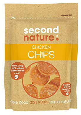 Second Nature Dried Dog Treat Chicken Chips - 100g (Pack of 10)