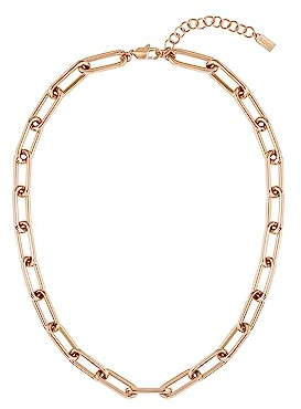 BOSS Jewelry Collection TESSA pour Femme – Acier Inoxydable Plaqué Or Rose : Bracelet à Maillons, Clous d’Oreilles et Collier