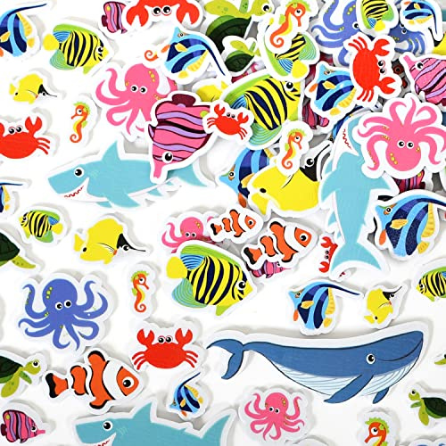 Ready 2 Learn Foam Stickers - Sea Life - Pack of 168 - Self-Adhesive Stickers for Kids - 3D Puffy Ocean Stickers for Laptops, Party Favors and Crafts