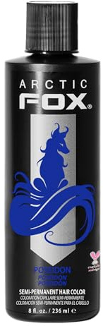 Arctic Fox Semi-Permanent Hair Dye, Vegan & Cruelty-Free, Vibrant Blue Color, Conditioning Formula, Long Lasting, Ammonia-Free, For All Hair Types, 8 Fl Oz, Poseidon