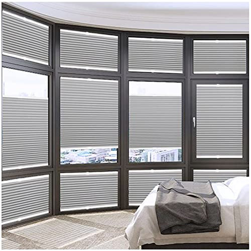 DLLY Wabenplissee Für Fenster, Plissee Rollo Jalousie, Innere Waben-plissee 30/45/60/75/80/95/105 cm, Faltrollo Klemmfix, Wabenplissee Für Haus/büro, Verdunkelung/Thermo,Grey-55x160cm/21.7 * 63in