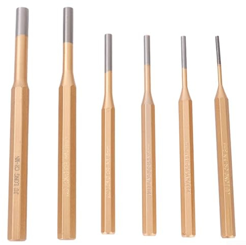 Lot de 6 burins cylindriques à tête ronde haute dureté 3-8 mm
