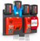 Wandfest® Wall Mount for Milwaukee Batteries and Chargers | Includes Mounting Material [Made in Austria] Milwaukee Battery Holder for 1-4 Batteries | Now More Order in Workshop and Garage