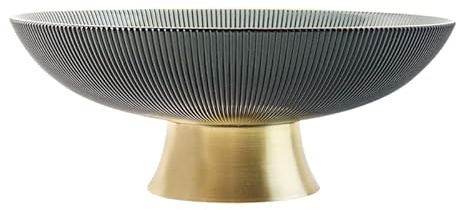 PAMINGONO Hohe Glasschale Mit Fuß FüR Obst Snacks Und Dekoration Graue Kristallglas SchüSsel FüR Wohnzimmer KüChe Und Partys